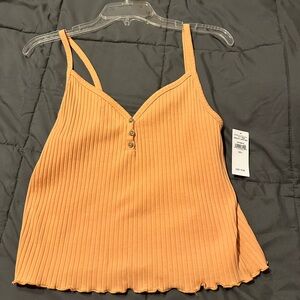 American Eagle Outfitters Peach Ribbed Tank Top